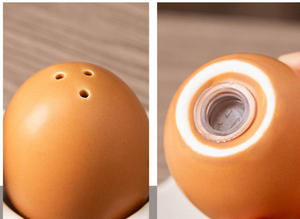 Set di Saliera e Pepiera in Ceramica Bianca a Forma di Uovo per Spezie ed Erbe Aromatiche - Product Image 5