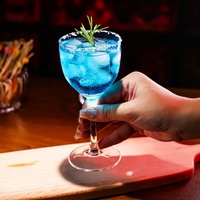 Verres à cocktail coupe à pied modernes en cristal soufflé à la main sans plomb, 180 ml, écologiques