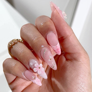 Nuevo diseño 3D Rosa <span class=keywords><strong>uñas</strong></span> postizas diseño de <span class=keywords><strong>flores</strong></span> 24PCs caja ABS Nail Art fácil de usar prensa media <span class=keywords><strong>en</strong></span> <span class=keywords><strong>uñas</strong></span> - Product Image 1