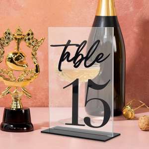 Juego de 15 Números de Mesa de Acrílico Esmerilado Transparente con Número Impreso para Decoración de Bodas, Restaurantes, Fiestas y Cenas - Product Image 4
