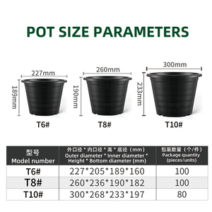 Gros Pots <span class=keywords><strong>de</strong></span> fleurs en <span class=keywords><strong>plastique</strong></span> bon marché Pots <span class=keywords><strong>de</strong></span> plantes <span class=keywords><strong>de</strong></span> pépinière d'intérieur et pots décoratifs <span class=keywords><strong>de</strong></span> fleurs <span class=keywords><strong>de</strong></span> jardin - Product Image 3