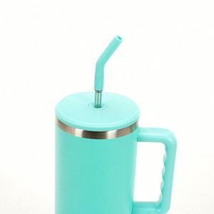 Vaso Térmico de Acero Inoxidable de 30oz, 40oz, 50oz, Vaso de Viaje con Aislamiento al Vacío, con Asa y Tapa con Pajita - Product Image 3
