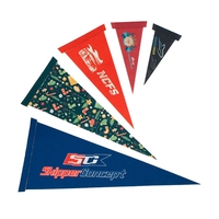 Drapeau en feutre personnalisé imprimé bon marché pour équipe sportive universitaire, bannière triangulaire, bannière promotionnelle pour équipe sportive