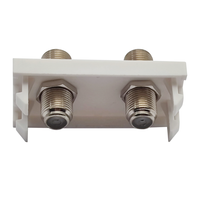 Module de plaque murale satellite F-Type UK 50*25mm avec 2 connecteurs F en alliage de zinc et nickelé