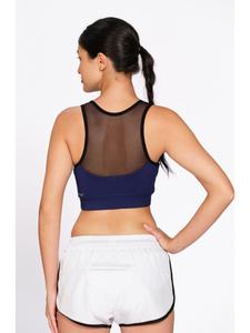 Sujetador deportivo de poliéster azul para mujer Munns & Mars, ropa deportiva sólida con almohadillas extraíbles y costuras antideslizantes para gimnasio - Product Image 5