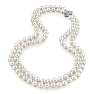 מינימליסטי יוקרה נשים פרל שרשרת טבעי מים מתוקים פרל שרשרת גדיל כפול מותאם אישית - Product Image 1