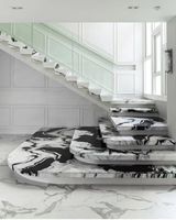 Nouvelles tendances Design luxueux escalier d'intérieur marches en pierre naturelle escaliers flottants en marbre faisceau escaliers droits flottants