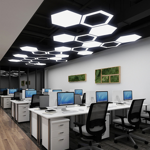 Modern Gold Octagonal LED Pendant Light E26 Bulb Base Adjustable Height Stainless Steel Body 3500K Warm <b>White</b> <b>Chandelier</b> Gold - Product Image 2