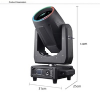Luz de Escenario Móvil MOKE 380W Beam 20R Sharpy con Anillo LED y Control DMX512 para Discotecas, Clubes y DJ