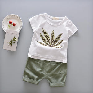 Conjunto de ropa de bebé <span class=keywords><strong>recién</strong></span> nacido de algodón orgánico de manga corta de compras - Product Image 2