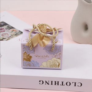 豪华可折叠纸质婚礼礼品包装盒带手柄婚礼生日圣诞节糖果巧克力礼品盒供客人使用 - Product Image 6