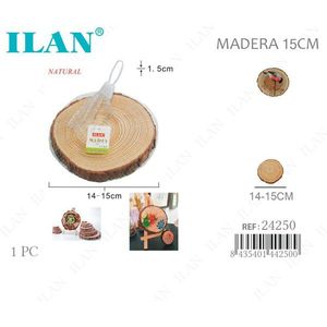 Base in Legno Naturale Ilan 14-15 cm x 1,5 cm per Artigianato e Decorazioni - Product Image 1