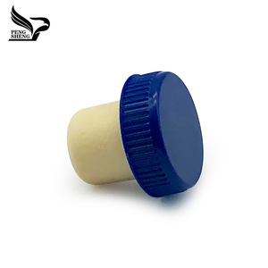 Bouchons de bouteille en liège personnalisés en plastique synthétique naturel bouchons en liège avec bouchons bleus enduits pour bouteilles de spiritueux bouchons de <span class=keywords><strong>vin</strong></span> - Product Image 5