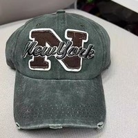 Casquette de baseball délavée avec patch lettres brodées, taille unique unisexe, style déchiré, pour hommes et femmes, sports de plein air, vente en gros