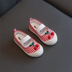 Eur Size 21-30 Aardbei Canvas Schoenen Meisje Casual Sneakers Kinderen Schoenen Prinses Kinderen Meisjes Schoenen Voor Student