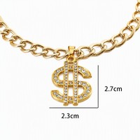 Collier pour animaux de compagnie en strass scintillants, collier pour chien et chat de style hip-hop en or, bijoux réglables en 4 tailles