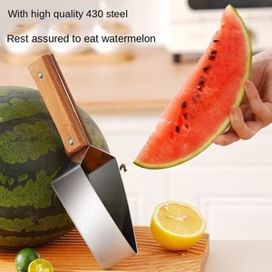 Wanlai Brand Wooden Handle Stainless Steel Manual Watermelon Cutting Fruit Divider <b>Tool</b> Yangjiang Model Wholesale Fruit Slicer - Product Image 2