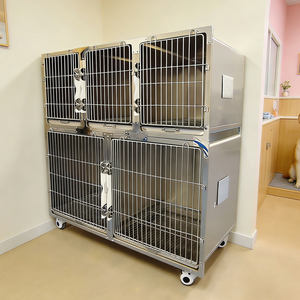 Cage d'hôpital vétérinaire en acier inoxydable, enclos médical pour animaux, cage de récupération pour animaux, équipement de clinique vétérinaire - Product Image 1