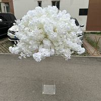 Boule de fleurs en soie ivoire IFG Wholesale, motif fleur de cerisier, pour mariage, remise de diplôme et Pâques, décoration de centre de table blanche