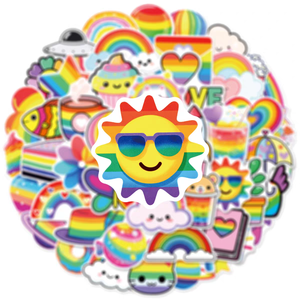 Adesivi Personalizzati Girasole Arcobaleno <span class=keywords><strong>Mongolfiera</strong></span> - Adesivi Impermeabili Freschi e Puliti per Valigie, Laptop, Cellulari - Product Image 4