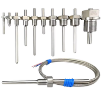 304 Stainless Steel Braided Temperature Sensor Metal Hose Sheath Thread Connection Thermocouple for Industry OEM ODM Custom