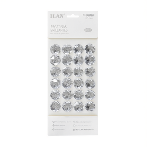 Adesivi con Strass Ilan, 24 Pezzi, Colore 01 Trasparente, Pegatinas Brillantes Rotonde - Product Image 2
