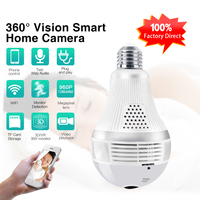 Nouveau Produit Caméra ampoule!!! 960P 360 Degrés VR Ampoule Panoramique Caméra IP Wifi Intérieure Audio Bidirectionnel Caméra De Sécurité Wifi
