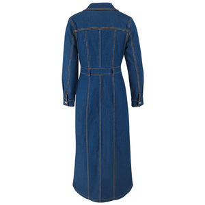 เดรสยีนส์ทรงโค้ทแบบติดกระดุม แขนยาว สำหรับผู้หญิง รุ่นใหม่ แฟชั่น - Product Image 6