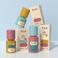 Collection de soins pour enfants imprimée UV de la marque Factory Risa, flacons en plastique recyclables à pompe sans air de 50 ml, 80 ml et 25 ml