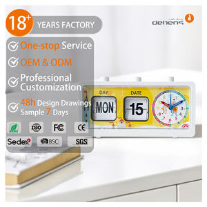 Reloj Despertador de Mesa con Diseño de Dibujos Animados, Decoración para el Hogar, Reloj Despertador Cuadrado para Estudiantes, Reloj de Escritorio Amarillo, Reloj Personalizado con Páginas Giratorias - Product Image 1