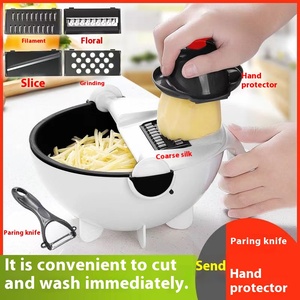 Kitchen Manual Stainless Steel Fruit & <b>Vegetable</b> <b>Cutter</b> Guard with Drain Feature PP Plastic Potato Slicer and Other Tools - Product Image 2