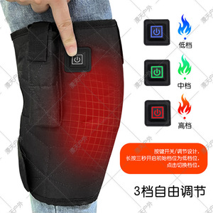 Genouillères chauffantes avec trois réglages de température pour la chaleur hivernale et le soulagement des douleurs articulaires, taille adulte réglable, noires - Product Image 4