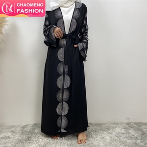 1423# Latest Ramadan Abaya for Women Muslim Fashion Luxury Silver <b>Sequin</b> Abaya Modest Ladies Clothing Wholesale - Product Image 1