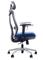Chaise de bureau exécutive moderne et contemporaine à dossier haut avec hauteur réglable et siège pivotant en tissu maillé noir pour bureau à domicile