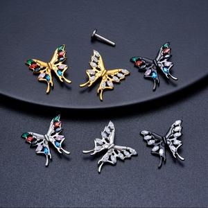 Pendientes Femeninos con Diseño de Estambres en Oro Rosa, Atuendos Casuales para Mujer, Aleación de Titanio ASTM-F-136 con Rosca Interna, Regalo de Boda - Product Image 1