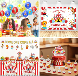 Articles <span class=keywords><strong>de</strong></span> fête Carnaval et <span class=keywords><strong>Cirque</strong></span> : Assiettes, Gobelets, Serviettes, Nappe, Pailles, Ensemble <span class=keywords><strong>de</strong></span> vaisselle, Bannières <span class=keywords><strong>de</strong></span> fond, Drapeaux, Décorations <span class=keywords><strong>de</strong></span> gâteau, Ballons, Fournitures - Product Image 3