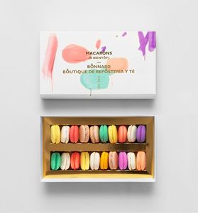 Couvercle d'emballage de biscuits de macarons au chocolat personnalisés et boîte de papier cadeau de base estampage de feuille d'or avec conception personnalisée - Product Image 5