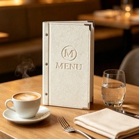 Personnaliser la couverture de menu en cuir PU tendance, dossier de menu pour restaurant