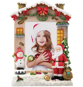 批发树脂装饰配件圣诞家庭相框圣诞老人树脂图片家居装饰框