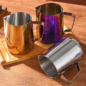 350/550ML Café <span class=keywords><strong>Latte</strong></span> Lait Mousseur Pichet Mousseur À Lait Pichet En Acier Inoxydable Espresso <span class=keywords><strong>Barista</strong></span> Pichet Pot À Lait Avec Échelle - Product Image 2