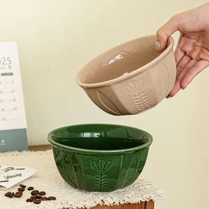 Nuevo Plato de Cerámica con Diseño de Tulipán en Relieve y Esmalte de Color, 6 Pulgadas, Estilo Árabe Tradicional, para Postres, Ensaladas, Apto para Microondas - Product Image 4