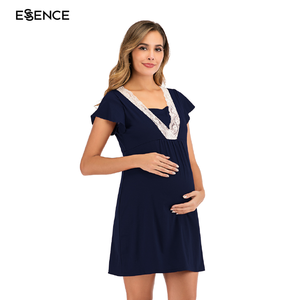 Encaje Patchwork multifuncional madre <span class=keywords><strong>lactancia</strong></span> embarazada elástico comodidad algodón vestido de maternidad para mujeres - Product Image 1