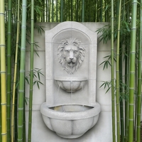 Fontaine murale d'eau en résine de fibre de verre portable électrique pour l'extérieur, tête de lion