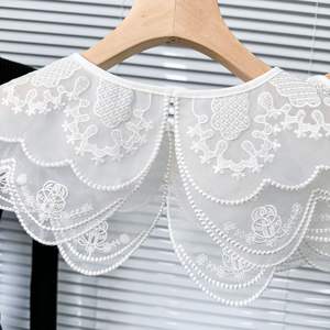 <span class=keywords><strong>Col</strong></span> décolleté en dentelle brodé double couche blanc personnalisé Vente en gros <span class=keywords><strong>Faux</strong></span> <span class=keywords><strong>col</strong></span> de <span class=keywords><strong>chemise</strong></span> détachable en organza pour <span class=keywords><strong>chemise</strong></span> <span class=keywords><strong>femme</strong></span> - Product Image 5