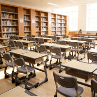 Ensemble de chaise de bureau et de bureau ergonomique réglable pour chambre à coucher chinoise, école, avec rangement pour livres, bureau en bois mat pour les étudiants, salle de classe, maison, étude