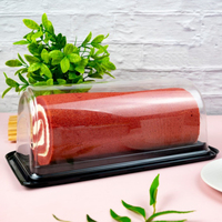 Boîte en plastique transparente pour gâteau en forme de bûche contenant des aliments surgelés boîte d'emballage des aliments récipient des aliments