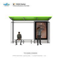 Abri de bus moderne intelligent à énergie solaire en aluminium avec verre trempé intérieur, abri de bus décoratif avec éclairage LED haute luminosité