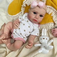 Boneka Bayi Reborn Silikon Utuh Mirip Asli dengan Mata Terbuka, Cocok untuk Dot, 18 Inci, LouLou, Rambut Asli, Anatomi Tepat, Boneka Bayi yang Nyaman Dipeluk