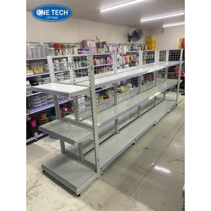 3-tier Wire mesh back gondola shelving Vietnam Iron Supermarket Rack 3 tiers 1.2m Light Duty Fixed Back Rectangular - Product Image 1