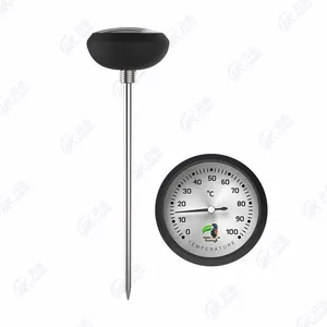 Stainless Steel Dial Pocket Thermometer Instant Read for milk Coffee Water Temperature with Clip cooking thermometer